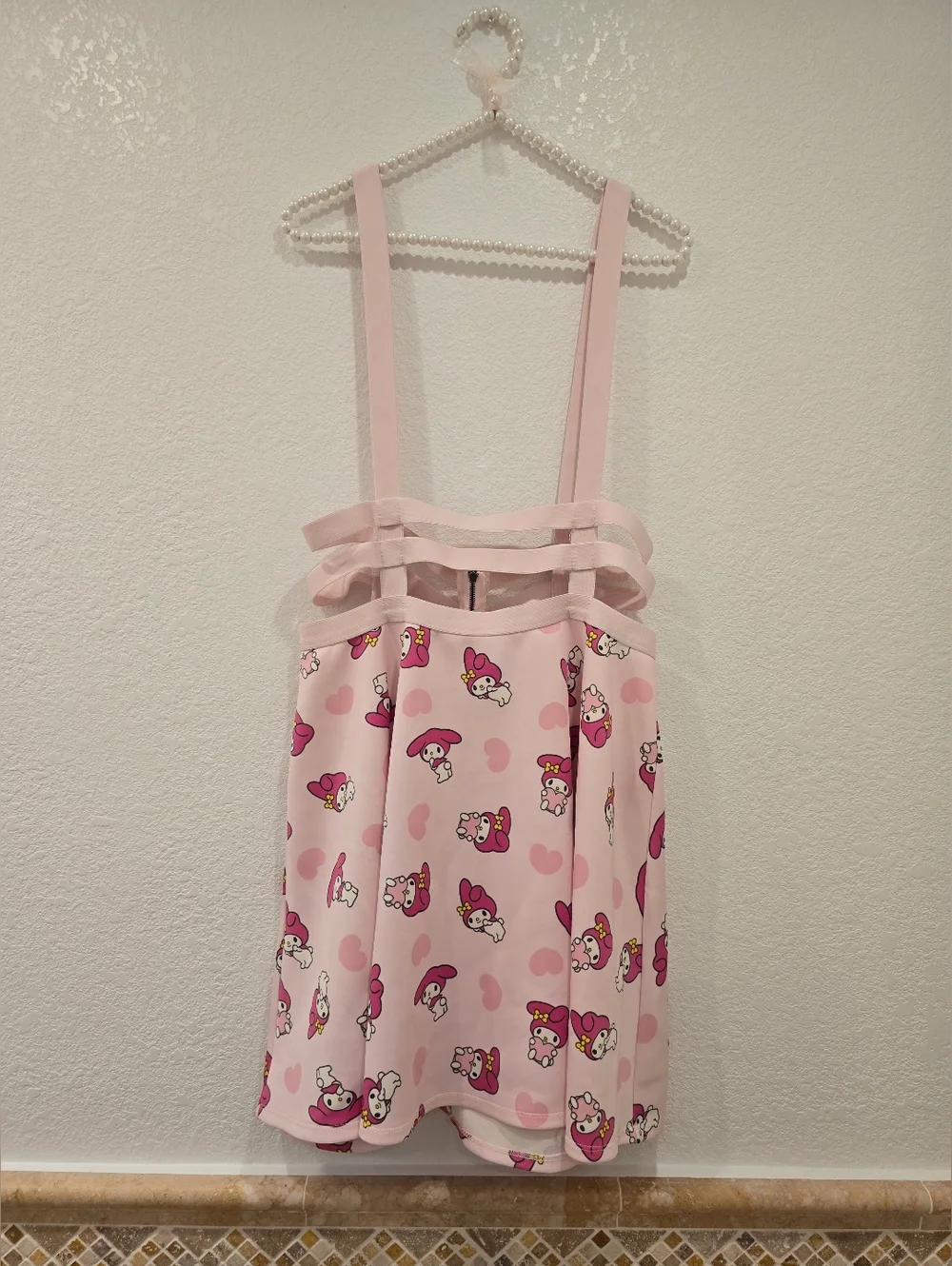 My Melody strappy suspender skirt Pink L - Picture 3 of 9